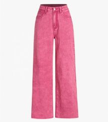 10Pcs Womens Pink Wide Leg Jeans