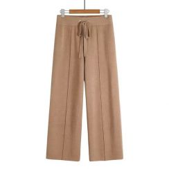 3Pcs Womens Drawstring High Waist Straight Leg Pants