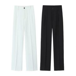 2Pcs Womens Straight High Waist Pants