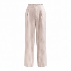 2Pcs Womens Slim Straight High Waist Casual Pants