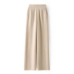 Womens Center Seam Straight Leg Cashmere Pants