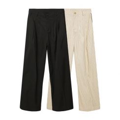 3Pcs Womens Fashion Striped Wide Leg Pants